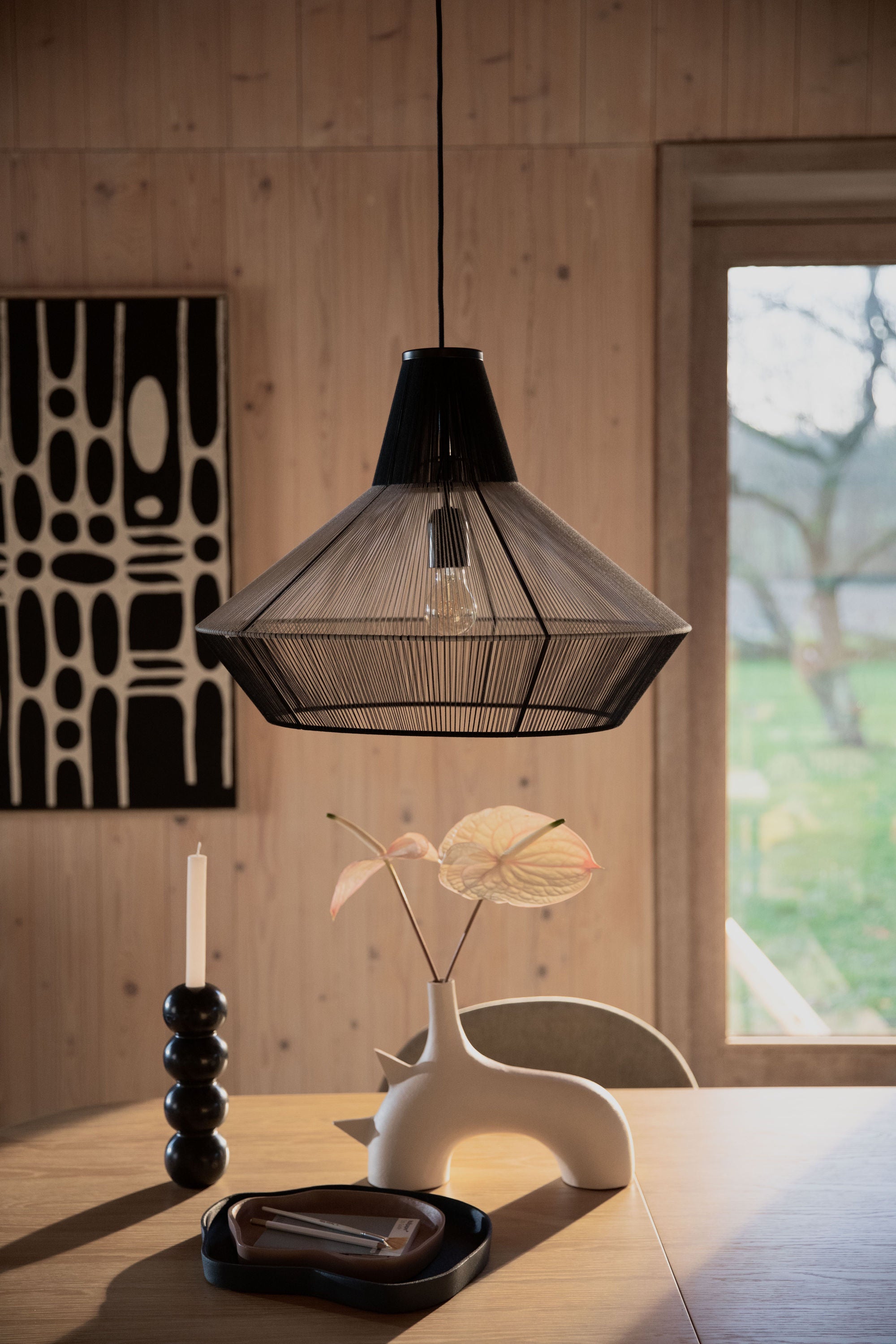 Zuiver Fairy Stone Grey Cotton Thread Pendant Lamp
